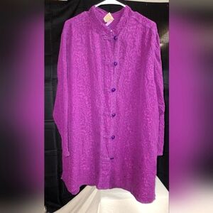 Elegant Purple Textured Women's Blazer